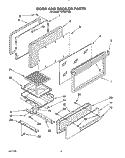 DOOR AND BROILER Diagram and Parts List for FLP320YW0  Roper Range