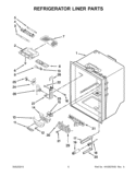 REFRIGERATOR LINER PARTS Diagram and Parts List for 5KRFX9000M00  KitchenAid Refrigerator