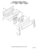 CONTROL PANEL PARTS Diagram and Parts List for KGRS505XBL03  KitchenAid Range