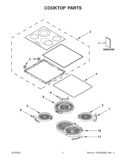 COOKTOP PARTS Diagram and Parts List for KECC548BSS0  KitchenAid Cooktop