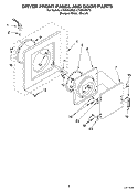 DRYER FRONT PANEL AND DOOR Diagram and Parts List for LTG5243DT3  Whirlpool Washer Dryer Combo