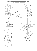 MOTOR AND ICE CONTAINER Diagram and Parts List for KSRB25FKBL01  KitchenAid Refrigerator