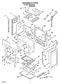 CHASSIS Diagram and Parts List for GS465LEKS1  Whirlpool Range