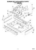 BURNER BOX AND MANIFOLD PARTS Diagram and Parts List for KDRP407HSS11  KitchenAid Range
