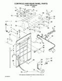 CONTROLS AND REAR PANEL PARTS Diagram and Parts List for 7MWT99840WW1  Whirlpool Washer