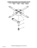 LOWER WASHARM AND STRAINER PARTS Diagram and Parts List for KUDS30IXBT6  KitchenAid Dishwasher