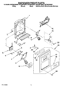 DISPENSER FRONT PARTS Diagram and Parts List for KSCS25FSMS01  KitchenAid Refrigerator