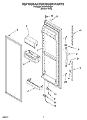 REFRIGERATOR DOOR PARTS Diagram and Parts List for GD2SHKXKQ02  Whirlpool Refrigerator
