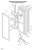 REFRIGERATOR DOOR Diagram and Parts List for KSRB25FKBL01  KitchenAid Refrigerator