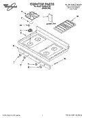 COOKTOP PARTS Diagram and Parts List for GS465LELS0  Whirlpool Range