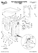 TOP AND CABINET PARTS Diagram and Parts List for LHW0050PQ0  Whirlpool Washer