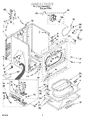 CABINET Diagram and Parts List for LGR5848EQ0  Whirlpool Dryer