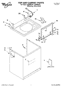 TOP AND CABINET PARTS Diagram and Parts List for LSQ9659LW1  Whirlpool Washer