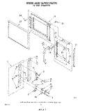 DOOR AND LATCH Diagram and Parts List for MW8600XR0  Whirlpool Microwave
