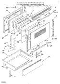 DOOR AND DRAWER Diagram and Parts List for GW395LEGZ0  Whirlpool Range