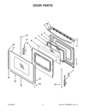 DOOR PARTS Diagram and Parts List for WFG524SLAW1  Whirlpool Range