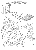 SHELF Diagram and Parts List for KTRV20MGBL00  KitchenAid Refrigerator