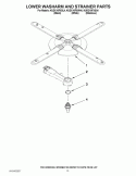 LOWER WASHARM AND STRAINER PARTS Diagram and Parts List for KUDC10FXSS4  KitchenAid Dishwasher