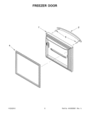 FREEZER DOOR Diagram and Parts List for KBRS19KTBL7  KitchenAid Refrigerator