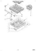 DISHRACK Diagram and Parts List for DU400CWDB0  Whirlpool Dishwasher