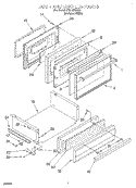 DOOR AND BROILER Diagram and Parts List for SF310PEAQ4  Whirlpool Range