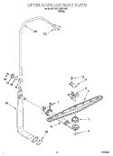 UPPER WASH AND RINSE Diagram and Parts List for KUDY25SHWH1  KitchenAid Dishwasher