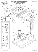 TOP AND CONSOLE, LIT/OPTIONAL Diagram and Parts List for GGW9878JT2  Whirlpool Dryer