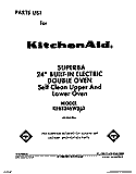 COVER Diagram and Parts List for KEBS246WBL0  KitchenAid Wall Oven
