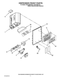 DISPENSER FRONT PARTS Diagram and Parts List for ISC23CNEXW01  Whirlpool Refrigerator