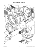 BULKHEAD PARTS Diagram and Parts List for YQCEM2733BQ0  Whirlpool Dryer