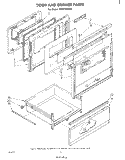 DOOR AND DRAWER Diagram and Parts List for RM973PXLT0  Whirlpool Microwave Oven Combo