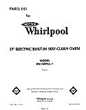 SECTION Diagram and Parts List for RB160PXL1  Whirlpool Wall Oven