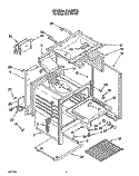 OVEN Diagram and Parts List for SF317PCYN0  Whirlpool Range
