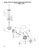 BRAKE, CLUTCH, GEARCASE, MOTOR AND PUMP Diagram and Parts List for LTG6234AW1  Whirlpool Washer Dryer Combo