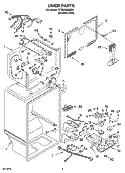 LINER PARTS Diagram and Parts List for GT2SHMXMS04  Whirlpool Refrigerator