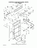 CONTROLS AND REAR PANEL PARTS Diagram and Parts List for 7MWT74500SQ2  Whirlpool Washer