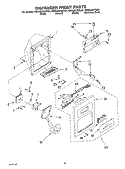 DISPENSER FRONT PARTS Diagram and Parts List for KSRA25FKWH01  KitchenAid Refrigerator