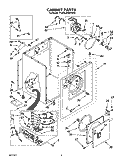 CABINET Diagram and Parts List for TGDL200AW0  Whirlpool Dryer