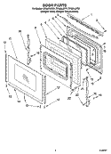 DOOR PARTS, OPTIONAL PARTS Diagram and Parts List for RF369LXPQ1  Whirlpool Range