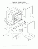 TUB AND FRAME PARTS Diagram and Parts List for KUDS40FVSS3  KitchenAid Dishwasher