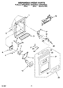 DISPENSER FRONT PARTS Diagram and Parts List for KSRX25FSST01  KitchenAid Refrigerator