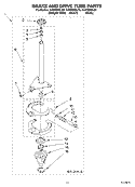 BRAKE AND DRIVE TUBE Diagram and Parts List for KAWS850LE0  KitchenAid Washer