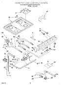 COOKTOP AND MANIFOLD, LITERATURE Diagram and Parts List for SF318PEWW1  Whirlpool Range