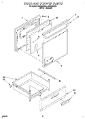 DOOR AND DRAWER Diagram and Parts List for RF366BXDW1  Whirlpool Range