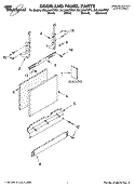 DOOR AND PANEL PARTS Diagram and Parts List for DUL240XTPB7  Whirlpool Dishwasher