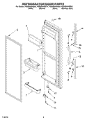 REFRIGERATOR DOOR Diagram and Parts List for 7GS6SHAXKB01  Whirlpool Refrigerator