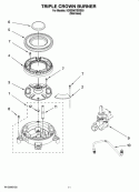 TRIPLE CROWN BURNER Diagram and Parts List for KDSS907SSS03  KitchenAid Range