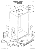 CABINET PARTS Diagram and Parts List for 3KES0GTKNL00  Whirlpool Refrigerator