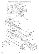 MOTOR AND ICE CONTAINER Diagram and Parts List for 3XARG488G00  Whirlpool Refrigerator
