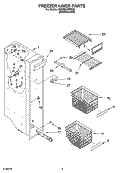 FREEZER LINER PARTS Diagram and Parts List for 6GS5SHGXRS00  Whirlpool Refrigerator